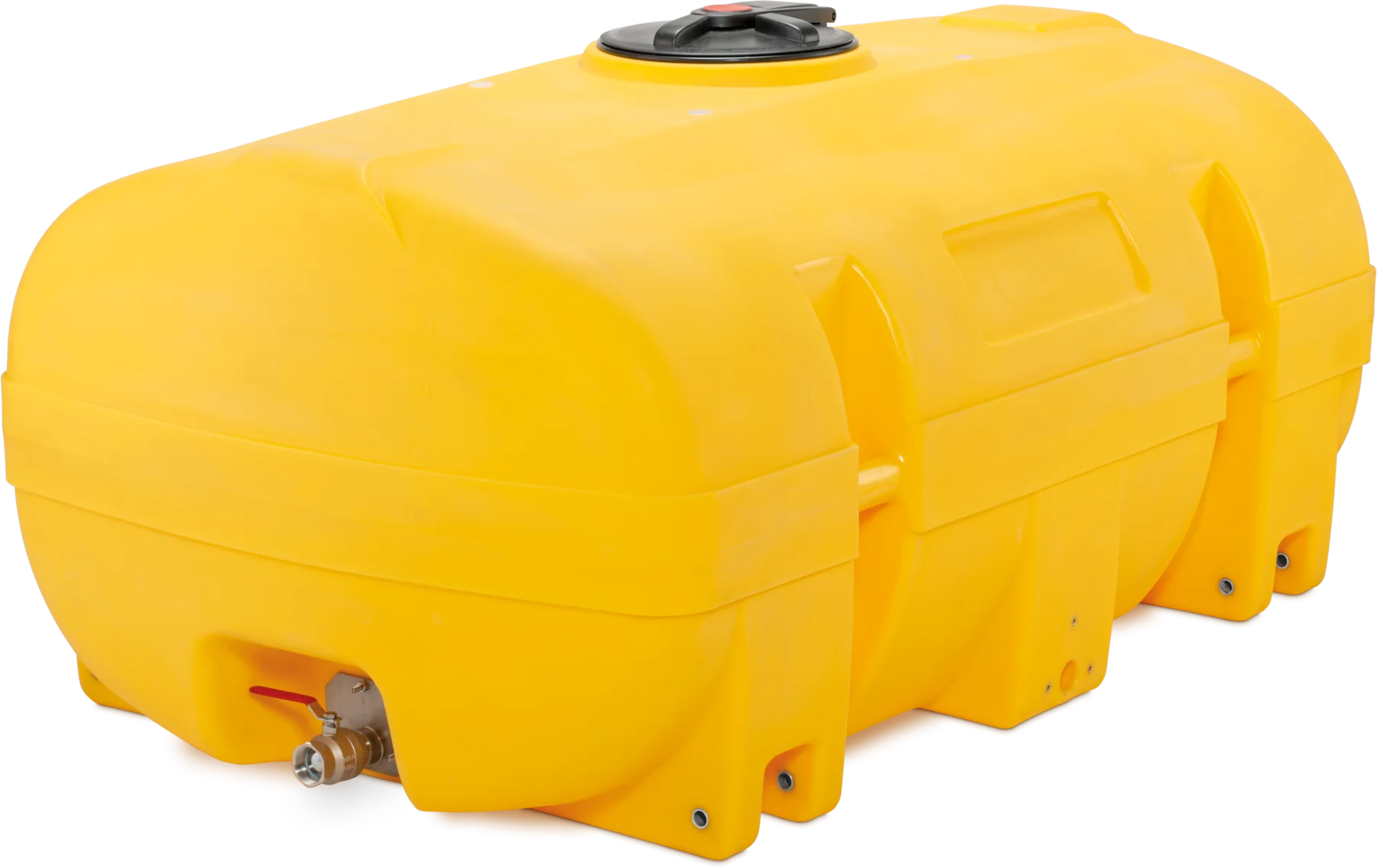 CEMO PE drum, case-shaped with baffles, 3000 L, yellow, with lockable lid, dome centre: 380 mm